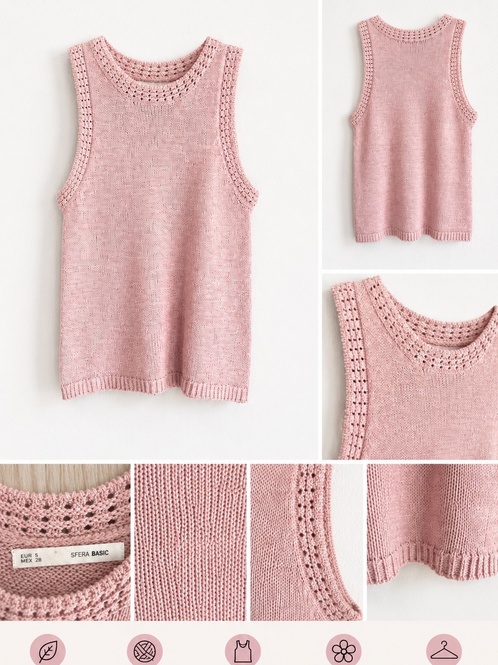 Sfera Basic Women's Pink Knit Tank Top
